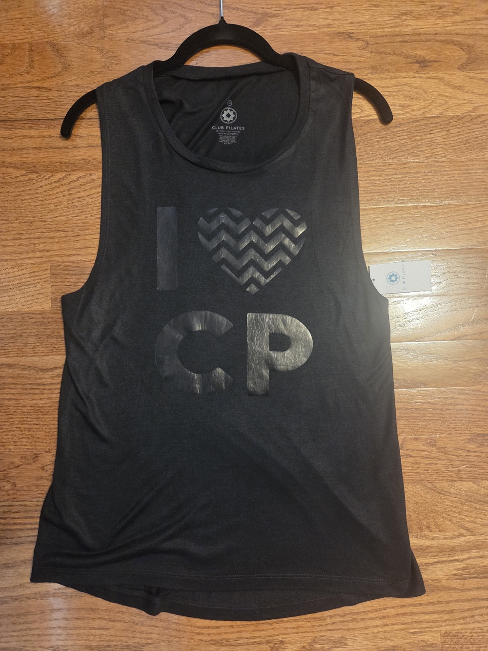 NWT Club Pilates Women's Graphic Muscle Tank - I Heart CP, Medium